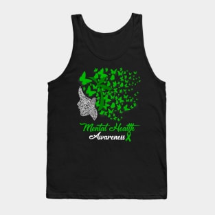 Mental Health Awareness Butterflies Green Ribbon Girl Tank Top